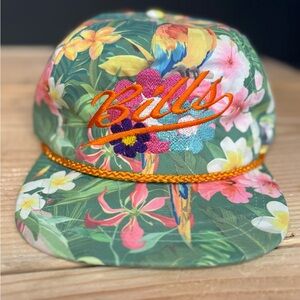 🔥 Rare Buffalo Bills Embroidered Tropical Hat Adjustable Leather Strap 🔥